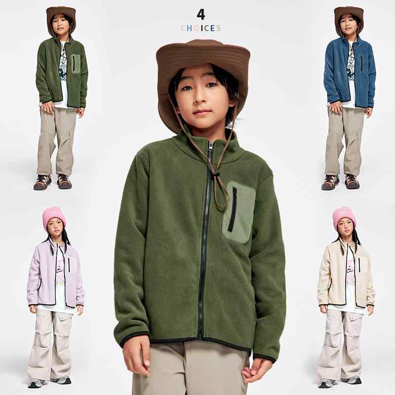 ジャケット キッズ 子供服 男の子 女の子 春秋 長袖 Uネック 摇粒绒 カジュアル 保温 インナー