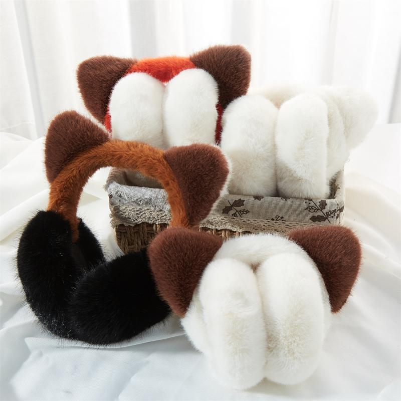 イヤーマフ レディース かわいい 防寒 耳カバー あったか イヤーウォーマー 秋冬 ふわふわ もこもこ ニコちゃん キツネ耳 裏起毛2