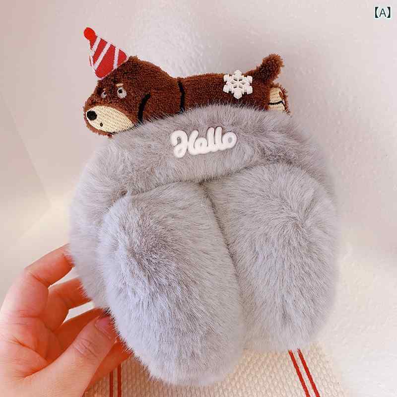 ソファポテトの耳あて レディース かわいい 犬 秋冬 防寒 イヤーマフ キャンディカラー ガーリー ふわふわ もこもこ あったか イヤーウォーマー 冷え対策2｜アングル2