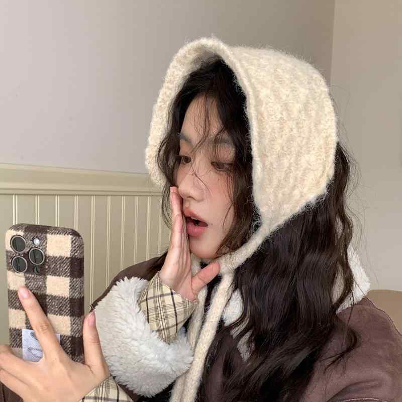 2ニットイヤーマフ レディース 秋冬 韓国風 防寒 保温 イヤーウォーマー 耳当て ふわふわ かわいい