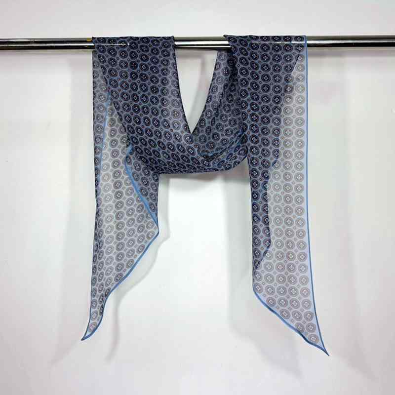 ストール レディース 100% 桑絹 ジョーゼット シルク スカーフ 細長 35x175cm UVカット 日焼け対策 冷房対策 春夏 秋冬