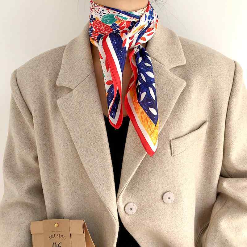 女用 - スカーフ レディース 春夏 秋冬 母の日 ギフト ヨーロッパ風 クレヨン シルクタッチ 正方形 スカーフ ストール 上品 きれいめ ショール2
