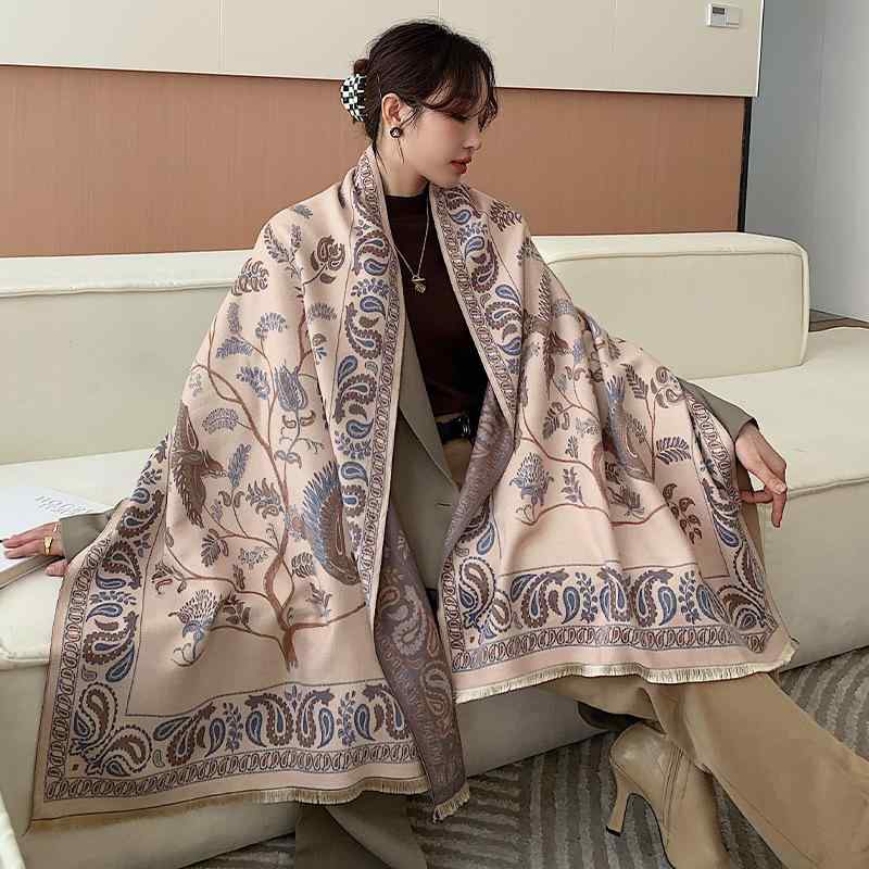 マフラー ショール ストール レディース 秋冬 ケープ ウール 厚手 大判 ブランケット 膝掛け 暖かい 冷房対策 防寒 かわいい 旅行用 オフィス ひざ掛け 女性2