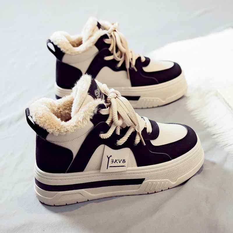 靴 レディース 防寒 ボア スノーブーツ 厚底 ハイカット 暖かい 滑り止め 秋冬 カジュアル 普段使い