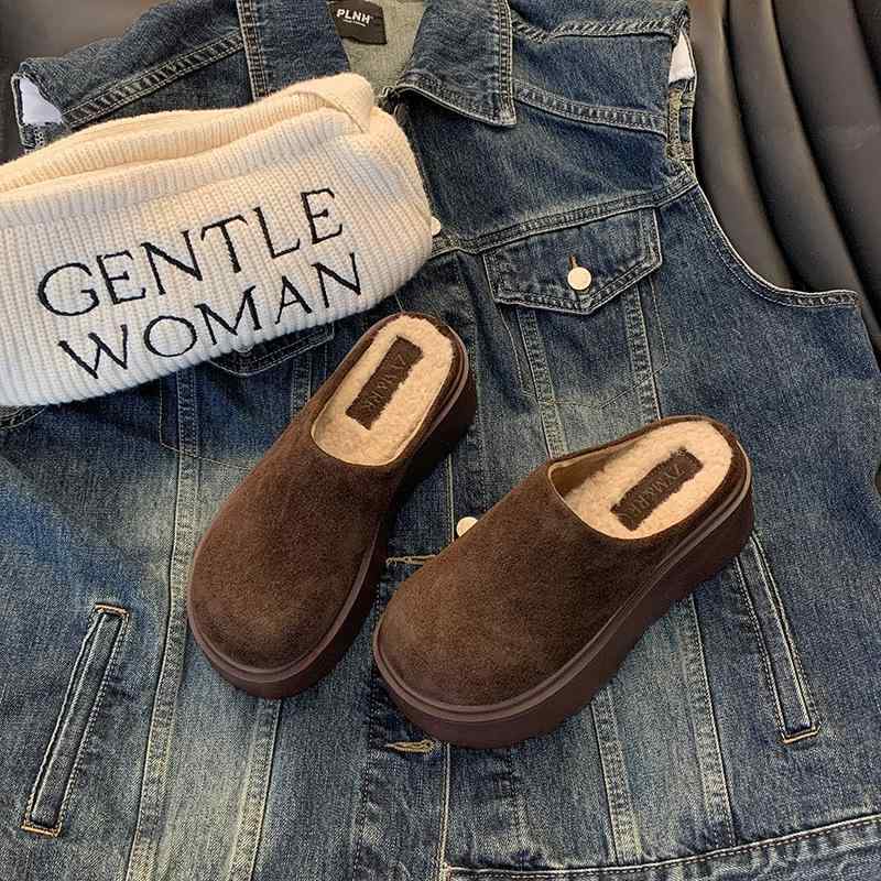 サンダル レディース 秋冬 外履き ボア付き ハーフシューズ スリッパ サボ サンダル ボア ふわふわ あったか 厚底 歩きやすい かわいい 室内履き 普段使い