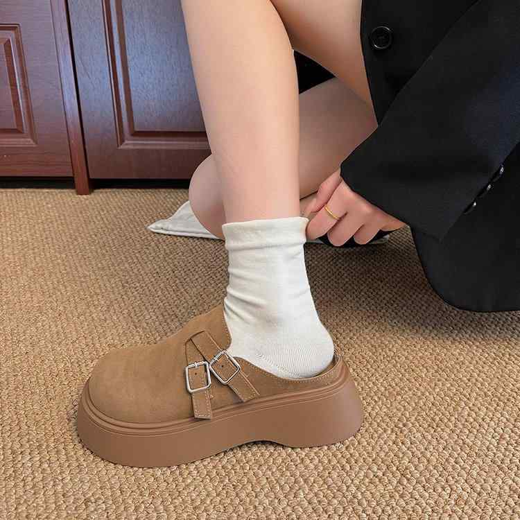 サンダル レディース 厚底 スリッパ 革 春秋 レトロ ぺたんこ 歩きやすい 履きやすい かわいい 外履き 室内 普段使い