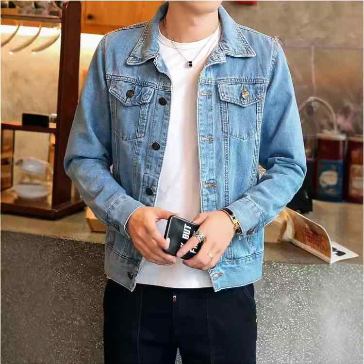 ジャケット メンズ 男性用 デニム 春秋 アウター ブルゾン ジャンパー 羽織り カジュアル バイク ウェア スリム 学生 オシャレ・カテゴリ: ジャケット・スタイル: 韓国版・領型: 襟付き・フィット: スリム・前立て: シングルブレスト・フード: なし・・柄: 無地・素材: デニム・主な素材: 綿83.5%・裏地: 綿83.5%・シーン: カジュアル・ディテール: マルチポケット・裾: ストレート・着丈: レギュラー・ポケット: サイドポケット・着用方法: アウター・袖丈: 長袖・カラー: ライトブルー, ブラック, ダークブルー・サイズ: M, L, XL, 2XL, 3XL, 4XL, 5XL・袖: レギュラー袖・対象年齢: 成人・対象性別: メンズ