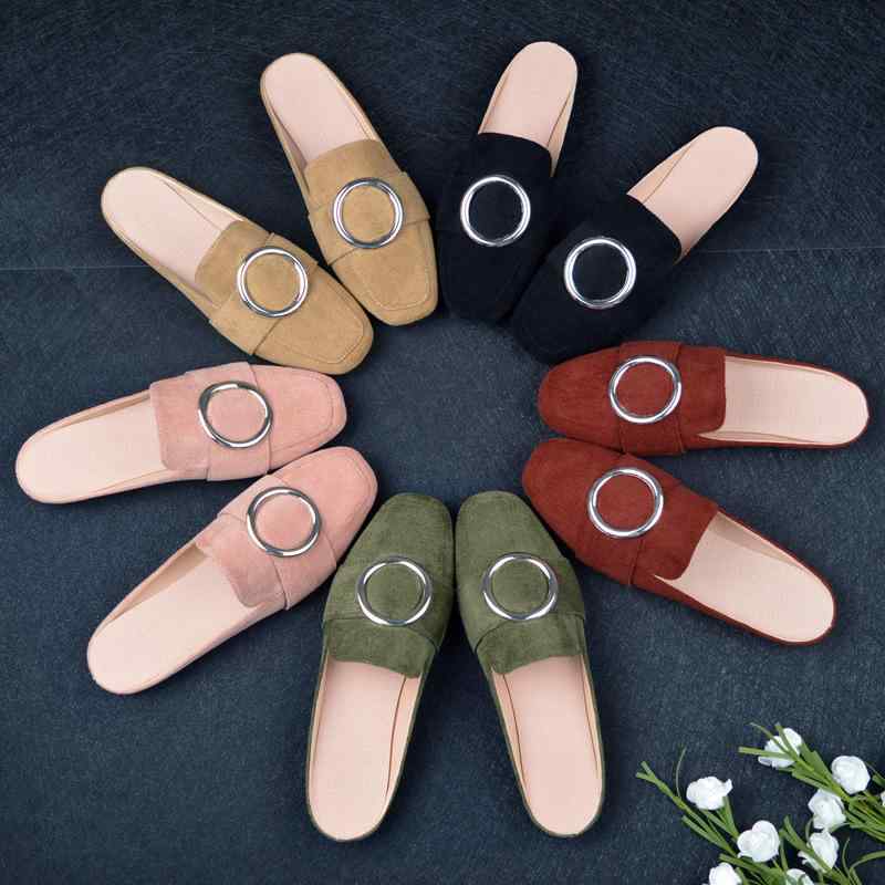 サンダル レディース ぺたんこ フラット ローヒール スリッパ ミュール ラウンドトゥ カジュアル 歩きやすい 履きやすい 痛くない 婦人靴 オフィス 軽量 柔らかい クッション 2way 大きいサイズ 黒