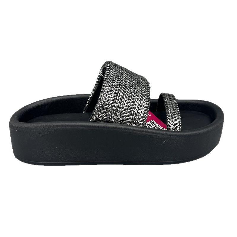 サンダル レディース 厚底 ファッション リゾート 普段使い 船型 スリッパ 切り替え ヴィンテージ ビーチサンダル2