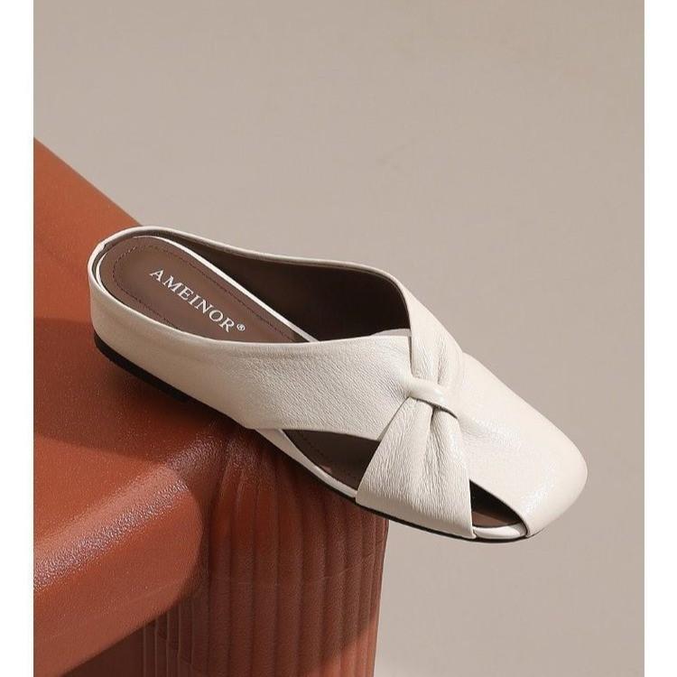 サンダル レディース PUレザー 快適 坡跟 スリッパ 镂空 ラウンドトゥ カジュアル 外履き 春夏