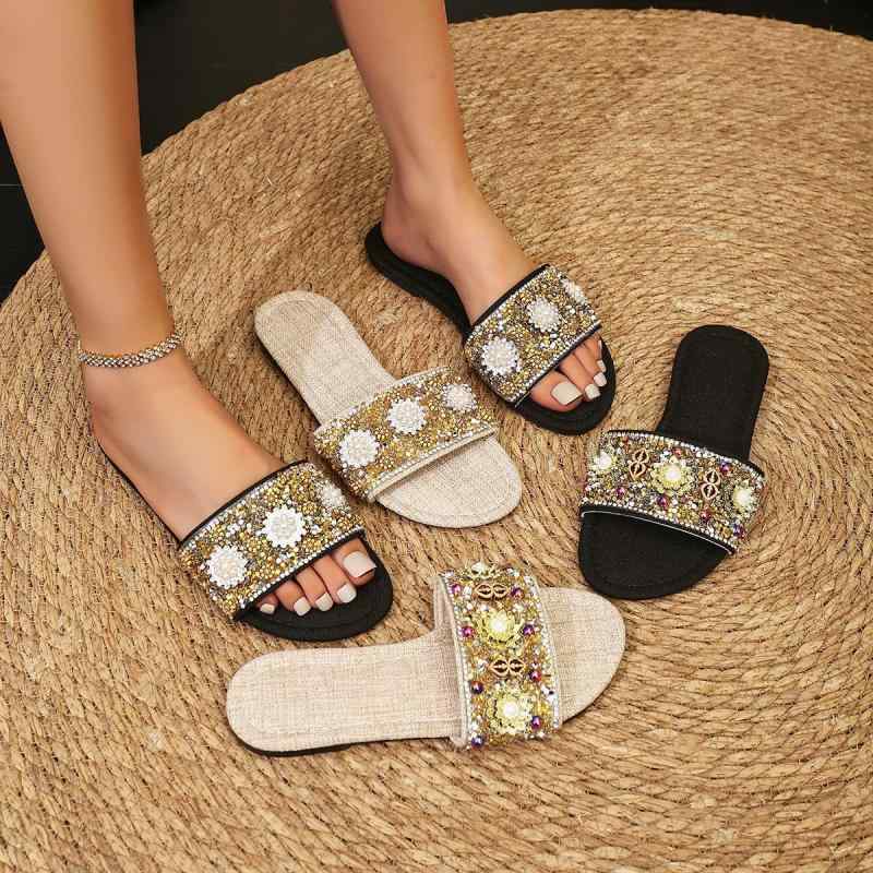 サンダル レディース 大きいサイズ 透明 フラット ぺたんこ スクエアトゥ 一文字 ビーチ リゾート カジュアル