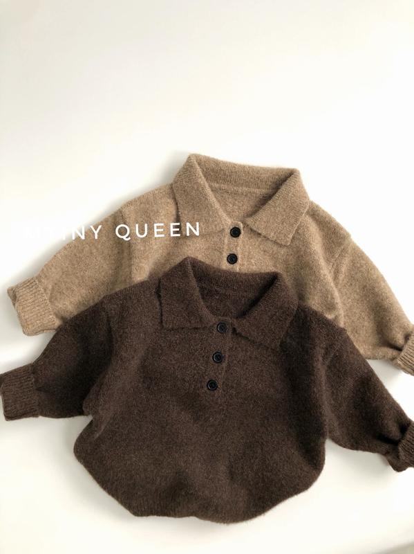 子供用 キッズ 男女兼用 秋冬 复古風 韓流スタイル かわいい ニットセーター 翻領デザイン 外套 针织アウター 通年着用 軽量 柔らか素材・カテゴリ: 童毛衣・スタイル: カジュアル・主な素材: 腈纶10%・袖丈: 长袖・领型: 翻领・闭合款式: 套头衫・图案: 纯色・カラー展開: 驼色,咖啡色・サイズ展開: 80cm,90cm,100cm,110cm,120cm,130cm