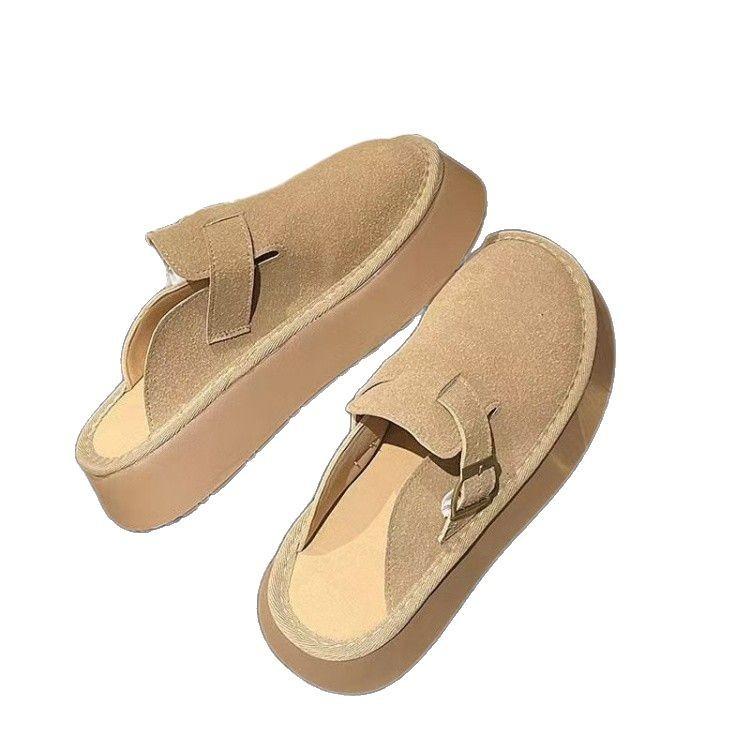 サンダル レディース 厚底 外履き 春夏 包頭 サボ サンダル 疲れない 快適 履きやすい 歩きやすい 美脚 かわいい レトロ スタイル アップ