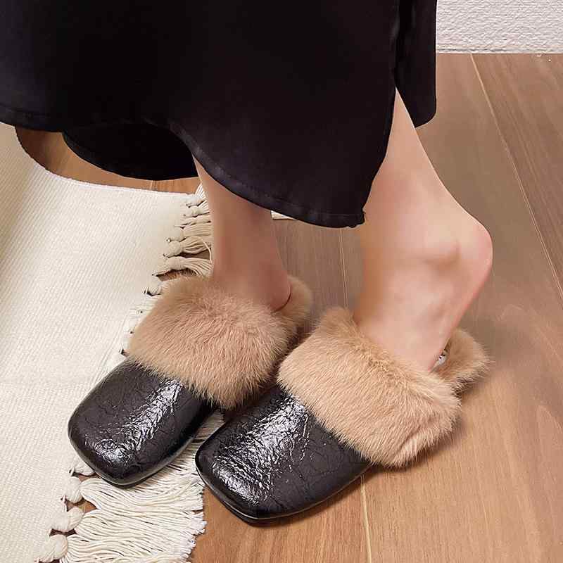 ルームシューズ レディース ファッション 外履き 秋冬 もこもこ スリッパ ぺたんこ あったか フラット クッション ふわふわ