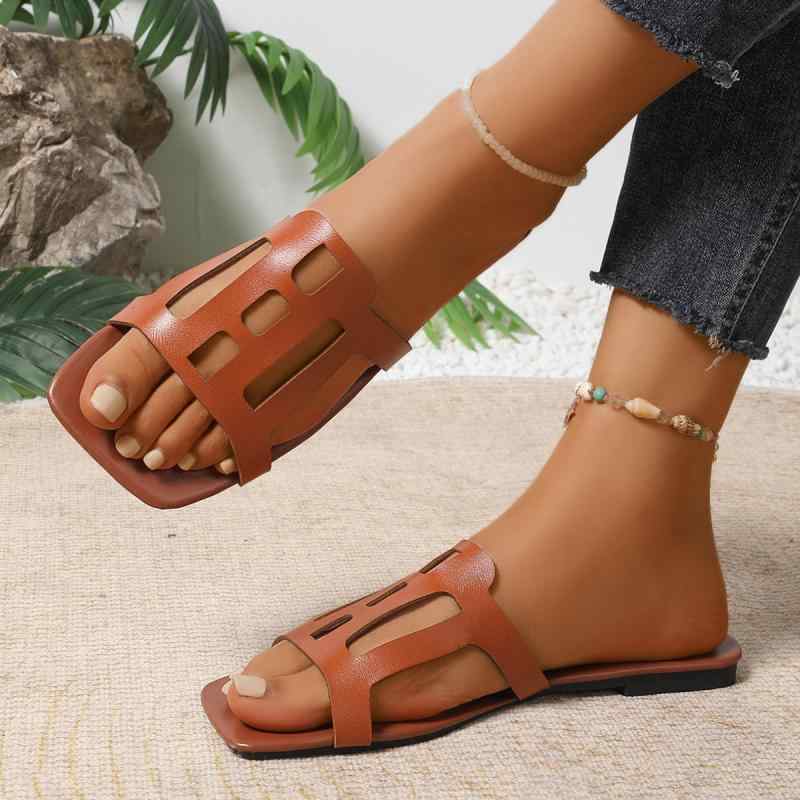 サンダル レディース 大きいサイズ ローヒール ぺたんこ フラット 普段使い オープントゥ 镂空 カジュアル 歩きやすい 疲れにくい 春夏