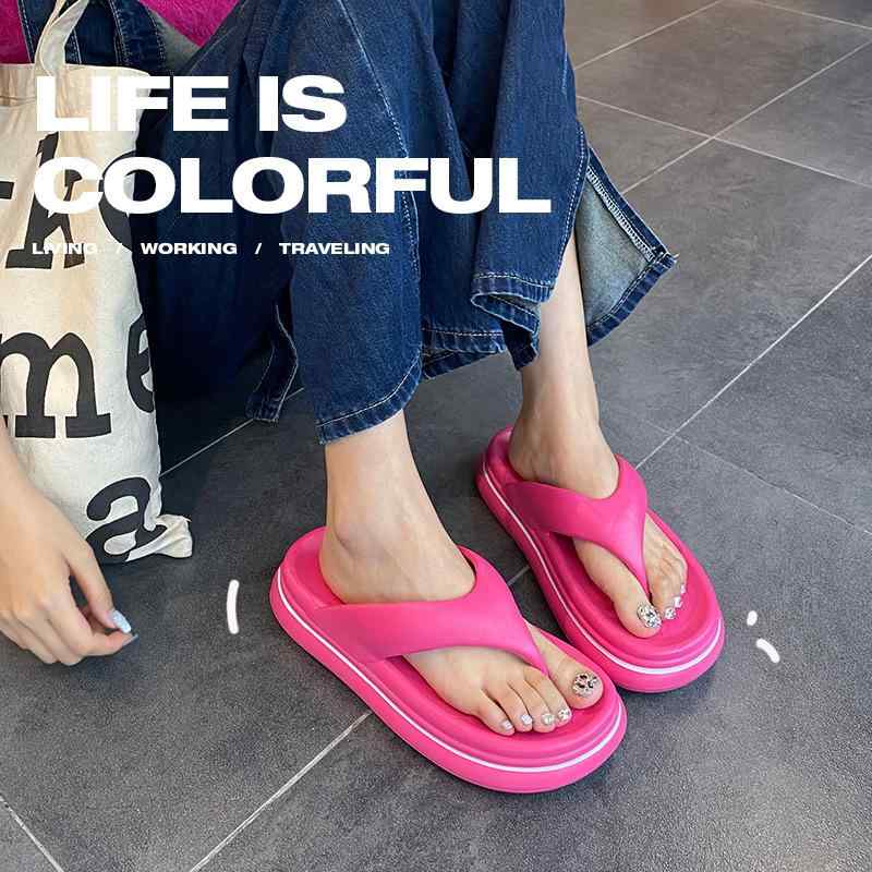 サンダル レディース 厚底 ビーチサンダル 女性用 ペア スリッパ 韓国風 カジュアル 海 プール 春夏