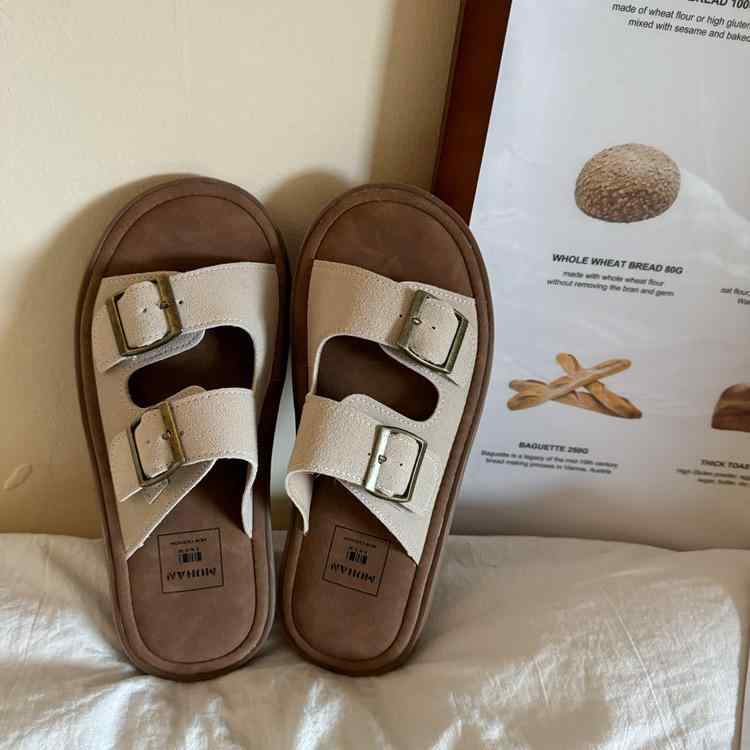 サンダル レディース 春夏 レトロ ビーチサンダル ぺたんこ フラット底 普段使い リラックス 履きやすい 歩きやすい コンフォート クッション 柔らかい(4.0)