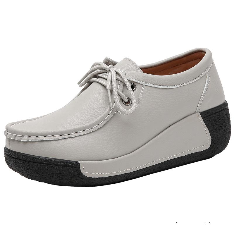 靴 レディース 春秋 厚底 小さいサイズ 大きいサイズ 本革 スリッポン ウェッジソール 疲れない ローファー カジュアル コンフォート シューズ2