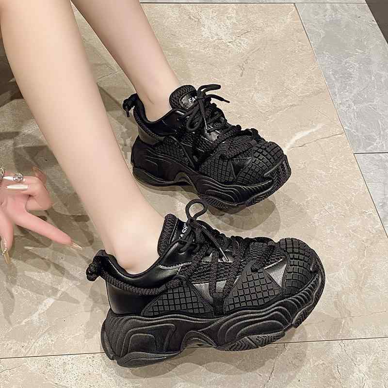 スニーカー レディース 厚底 ダッドスニーカー 紐 小柄 スポーツシューズ カジュアル 美脚 歩きやすい 普段使い 旅行 春夏 秋冬2