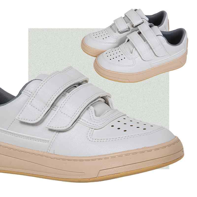 スニーカー レディース 厚底 スポーツシューズ 原宿風 レトロ シンプル 通気性 マジックテープ 運動靴 小さいサイズ 大きいサイズ 普段使い(4.0)