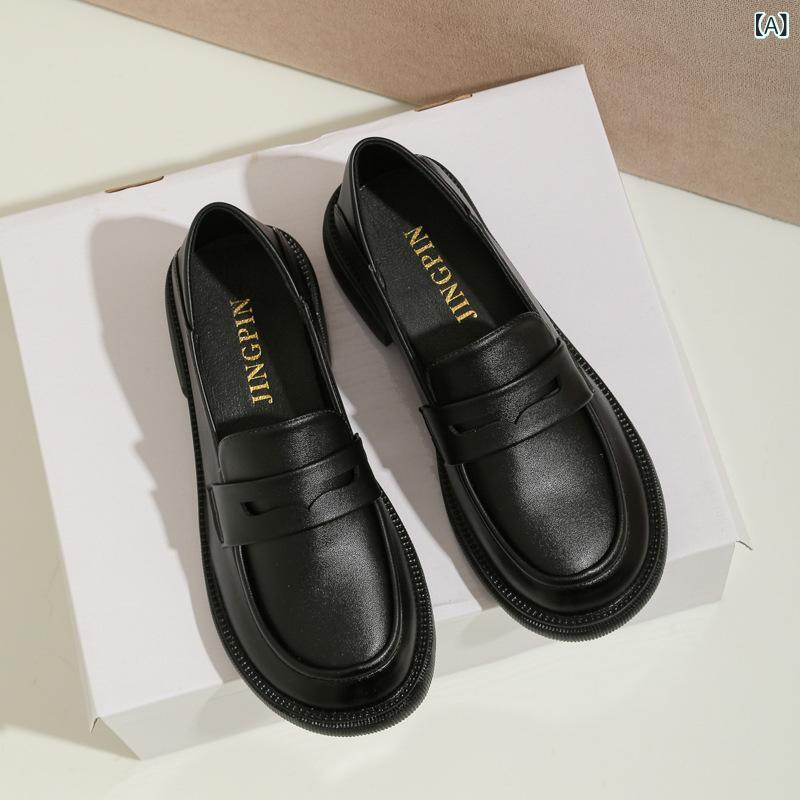 靴 レディース ローファー 黒色 レザーシューズ 春秋 フラットシューズ ぺたんこ靴 歩きやすい 履きやすい 柔らかい底 カジュアル 普段使い