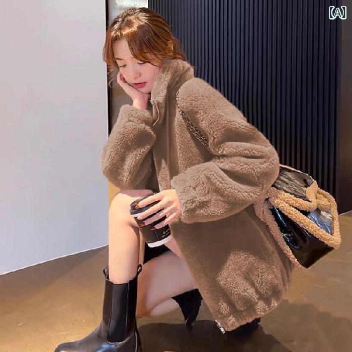 アウター レディース 秋冬 裏起毛 フリース スタンドカラー 暖かい スウェット ジップアップ カーディガン2