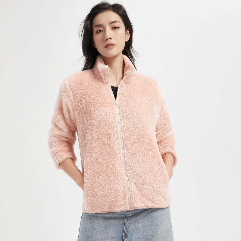 フリース レディース メンズ 秋物 スタンドカラー 韓国 暖か 柔らか 防寒 厚手 サンゴフリース 保温 アウター