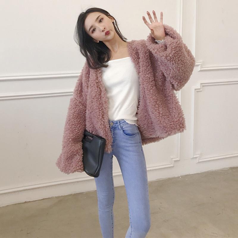 アウター レディース 秋冬 韓国 羊羔毛 ボア ブルゾン ゆったり 厚手 あったか 防寒 カーディガン ジャケット 羽織り 上着