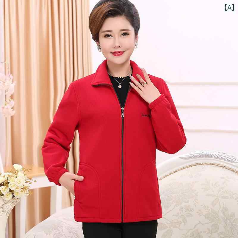 フリースジャケット レディース 春秋 男女兼用 カジュアル ウェア 暖か フリース বাবা ママ トップス シニア 部屋着 アウトドア