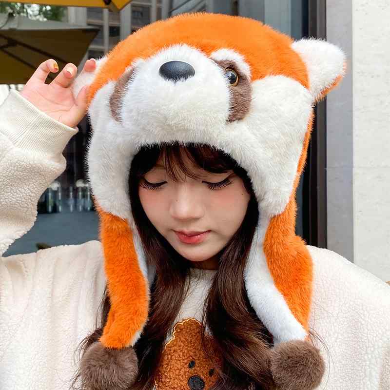 For Women - 帽子 レディース 秋冬 かわいい 小熊 あったか ボア 耳当て付き キャップ 防寒 厚手 もこもこ ふわふわ2
