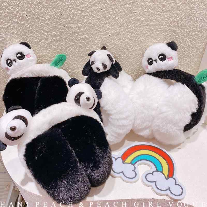 2イヤーマフ レディース かわいい 立体 小熊猫 耳当て 秋冬 防寒 保温 ふわふわ 自転車 通勤 通学