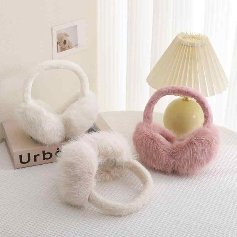 2イヤーマフ レディース 秋冬 イヤーウォーマー かわいい 耳当て 防寒 折りたたみ 保温 ふわふわ もこもこ あったか グッズ 女性用