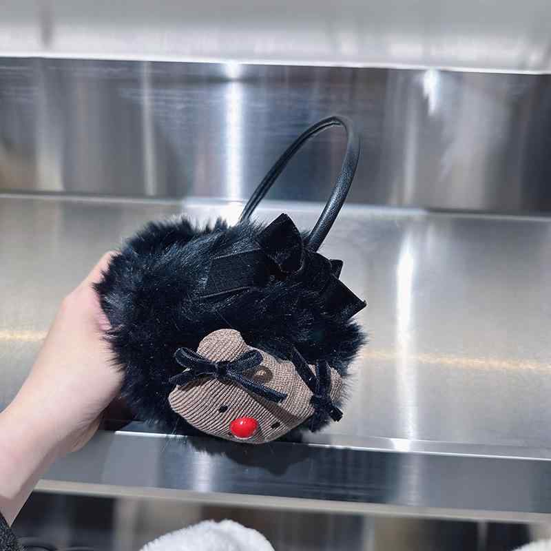 2イヤーマフ レディース 秋冬 小熊 デコレーション 防寒 保温 ふわふわ 耳当て かわいい ヘッドバンド あったか イヤーウォーマー ガーリー・性別: 女性・対象年齢: 成年・素材: 毛绒・スタイル: 基本式・柄: 卡通・カラー: ブラッ...