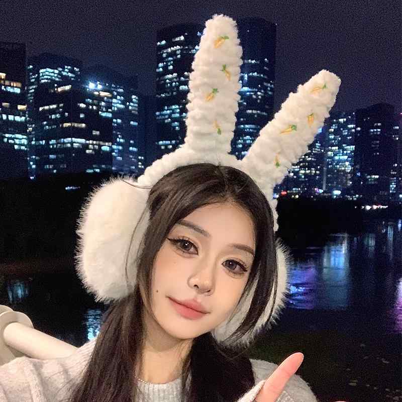 イヤーマフ かわいい ウサギ耳 ボア 耳当て レディース 秋冬 学生 防寒 暖か 裏起毛 デザイン