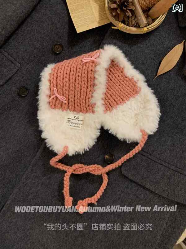 ニット帽 レディース かわいい 蝶結び ふわふ...の紹介画像2