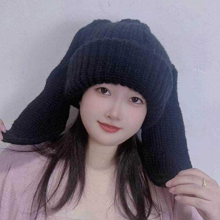 ニット帽 防寒 イヤーマフ 秋冬 大 голову围 毛糸 帽子 ニット 保温 子供 耳 保護 百搭 加絨