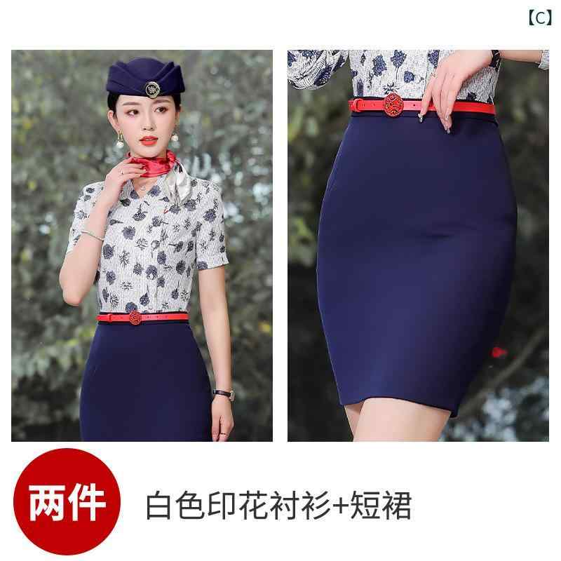 シャツ レディース 半袖 ブラウス おしゃれ スタイリッシュ 接客 制服 オフィス ホテル フロント デスク2 3