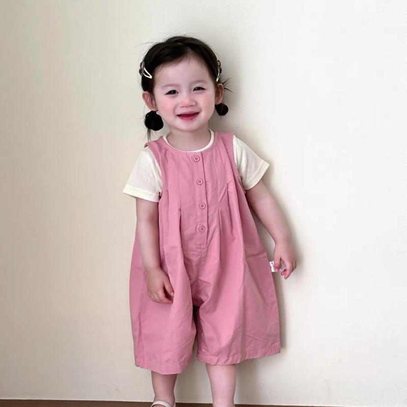 キッズ 女の子 セットアップ 半袖 Tシャツ サロペット かわいい ウサギ耳 夏服 背心