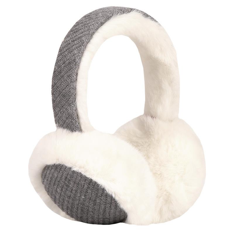 イヤーマフ レディース 冬 折りたたみ式 耳当て 防寒 韓国 耳カバー ニット 斜文織