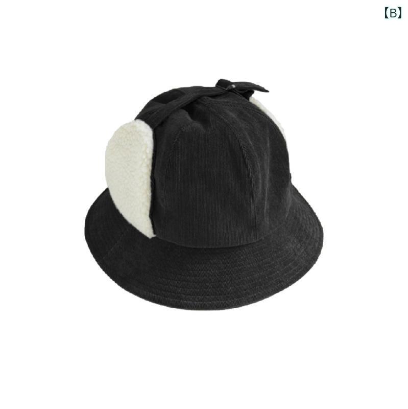 帽子 秋冬 防寒 保温 羊毛 レディース メンズ 耳当て バケットハット 大頭 小さいサイズ2