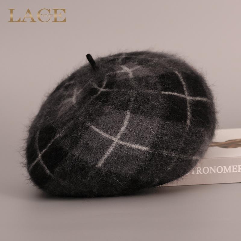 ベレー帽 レディース 秋冬 帽子 アウトドア かぼちゃ帽 潮 防寒 保温 休闲 ファー ウール ニット帽