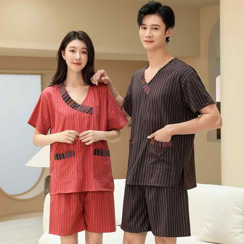 Rakuten - ルームウェア 男性用 女性用 リネン 夫婦 お揃い しわになりにくい 厚手 足つぼ エステ サウナ リラックス ウェア 上下セット