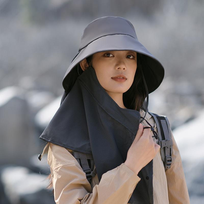 麦わら帽子 レディース 春夏 接触冷感 漁夫帽 アウトドア 旅行 日焼け防止 UVカット つば広 帽子 フェイスカバー付き