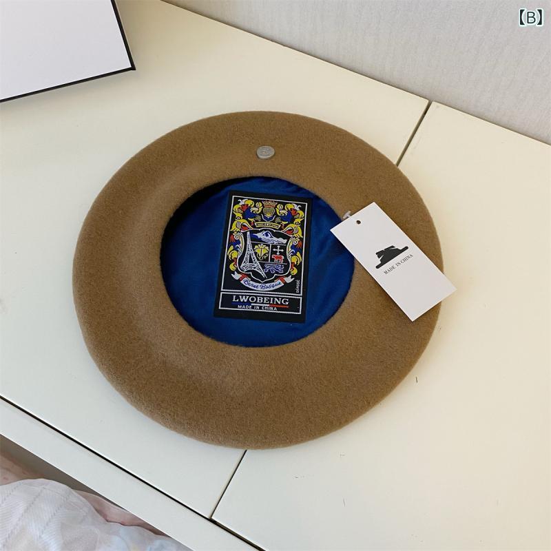 帽子 レディース 羊毛 ベレー帽 秋冬 小顔効果 画家帽 キャップ 上品 エレガント ウール あたたかい スペイン風2