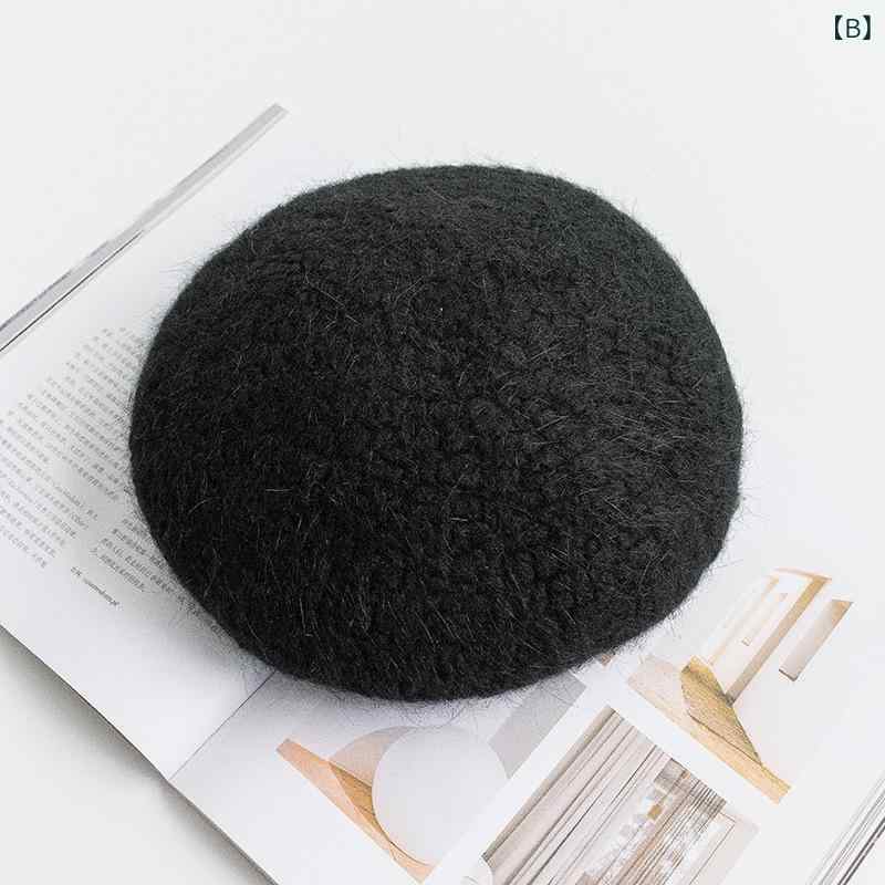 ベレー帽 レディース 秋冬 厚手 通気性 ウサギ毛 帽子 韓国風 日本風 ウール 画家帽子 英国風