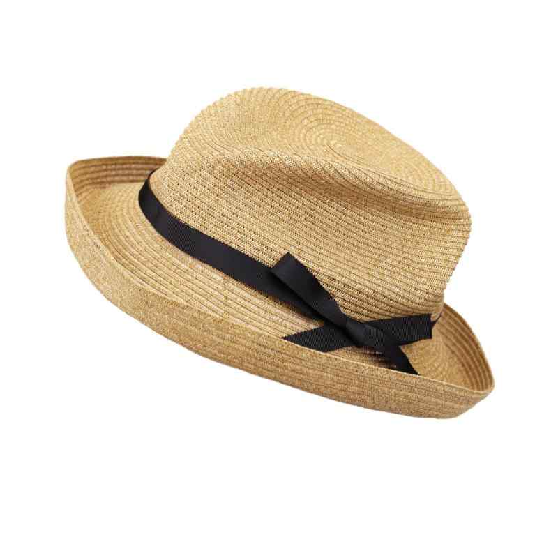 麦わら帽子 レディース 春夏 折りたたみ UVカット 日焼け防止 紫外線対策 おしゃれ かわいい シンプル 文芸風 ハット