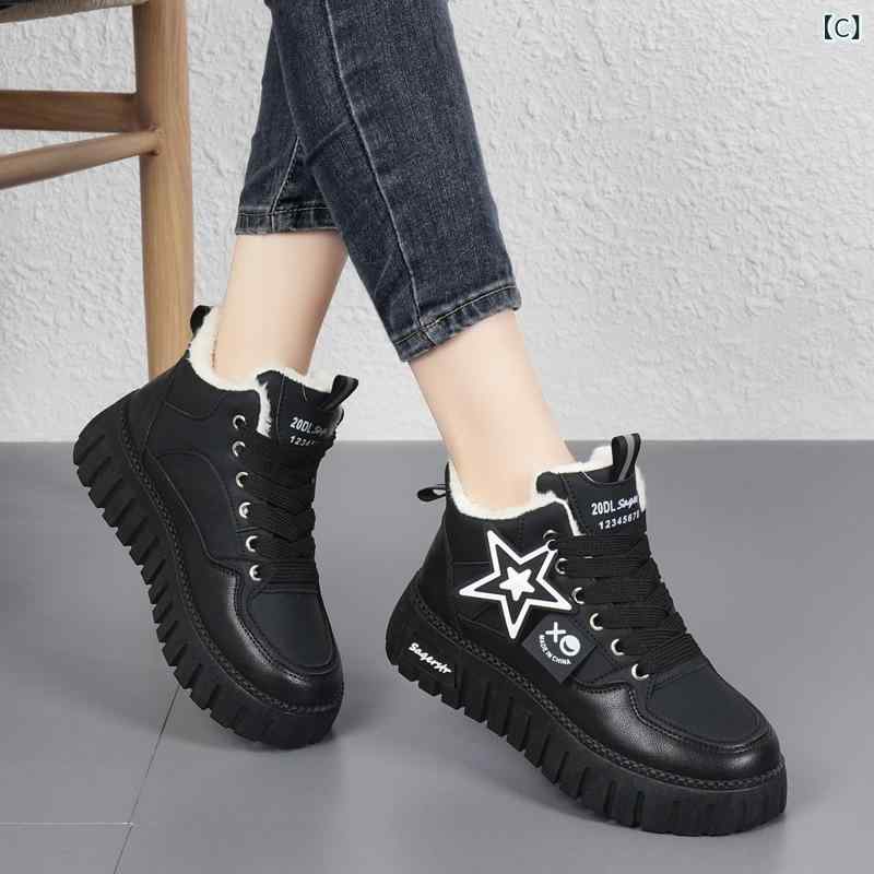 スニーカー レディース 大きいサイズ 防寒 保温 ハイカット 運動靴 滑り止め 秋冬