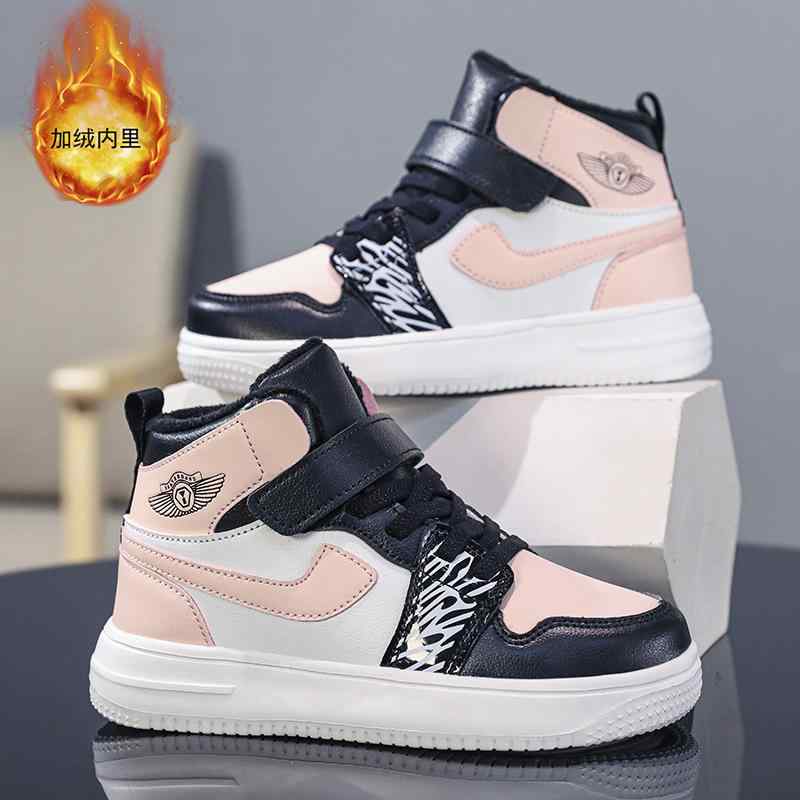 スニーカー キッズ 女の子 裏起毛 秋冬 子供靴 運動靴 小学生 中学生 高学年 防水 防滑 ハイカット