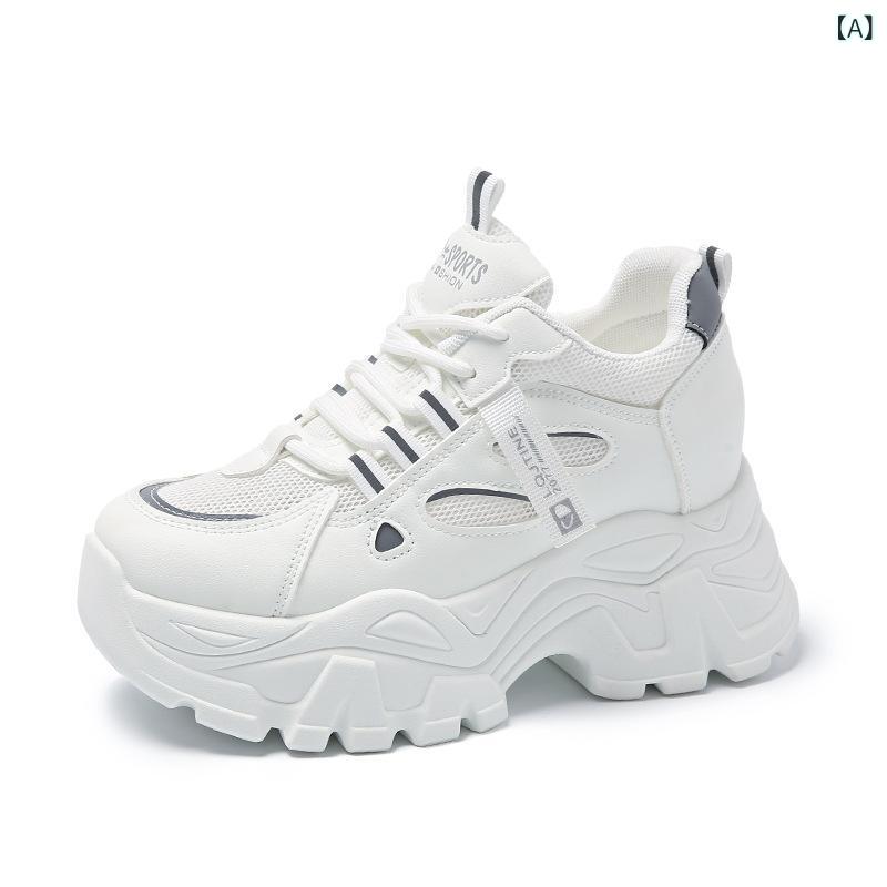 靴 レディース 厚底 スニーカー 春夏 韓国風 メッシュ ミドルヒール カジュアル 運動靴 柔らかい 履きやすい 普段使い 軽量 クッション性 歩きやすい2(3.0)