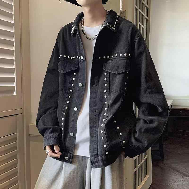 ジャケット 男性用 デニム 春秋 高見え 日系 レトロ アメリカン 宽松 ゆったり 韓国 ストリート 接触冷感 個性・カテゴリ: カジュアル西服・スタイル: 流行・ネックライン: 翻領・版型: 合体型・厚さ: 薄款・対象年齢: 青少年.成人・袖丈: 長袖・カラー: ブラック・サイズ: M, L, XL, 2XL・素材: 灯芯绒.兔毛・着こなし: 外着